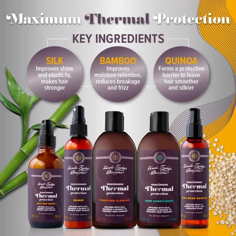 Uncle Funky's Daughter Maximum Thermal Protection Purifying Cleanser 237ml (8 Fl Oz) | Clarifies Hair for Heat Styling - view 2