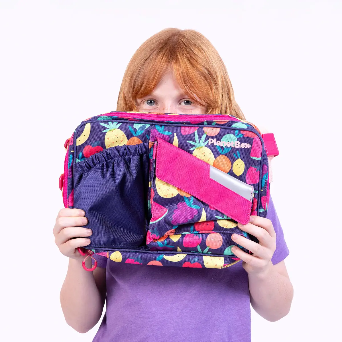 PlanetBox Insulated Lunch Bag Tutti Frutti Edition with Pockets, 25cm x 23cm x 6cm (12" x 9" x 2.5") - view 2