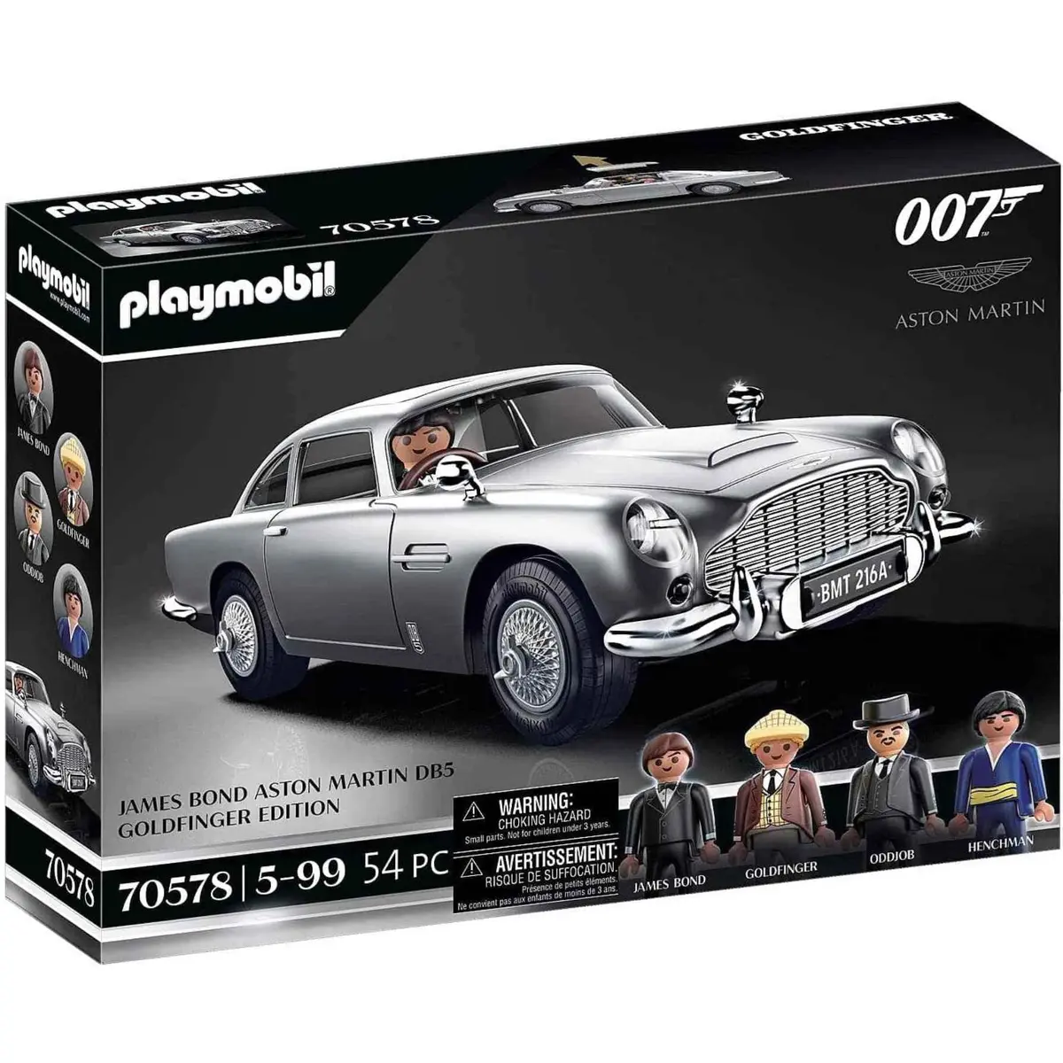 Playmobil James Bond Aston Martin DB5 – Goldfinger Edition | Iconic 007 Car with Secret Functions (70-120 chars) - main product image