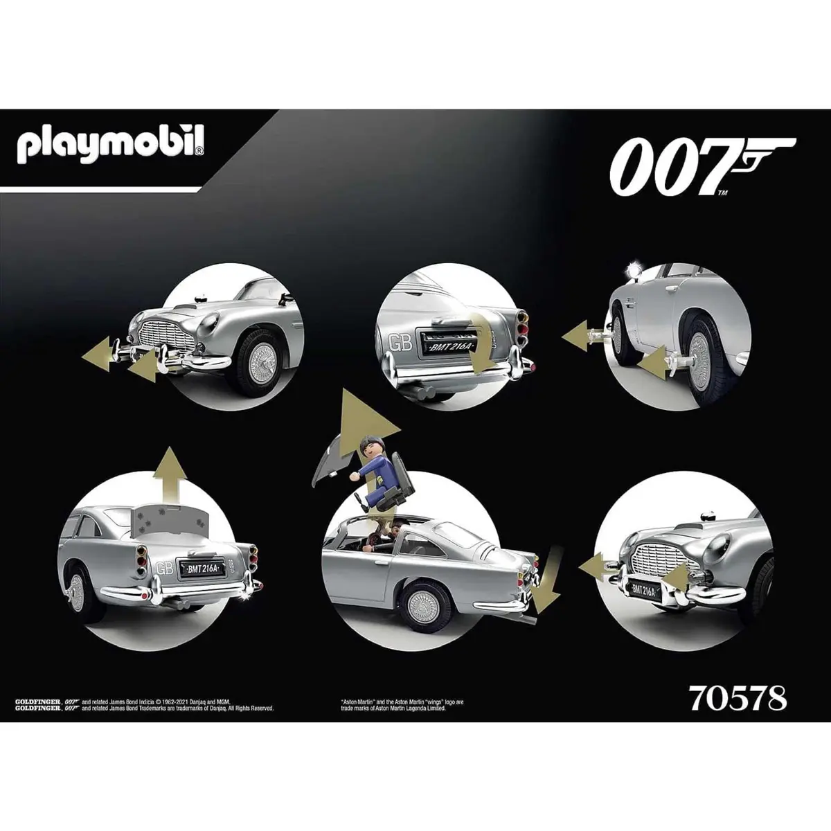Playmobil James Bond Aston Martin DB5 – Goldfinger Edition | Iconic 007 Car with Secret Functions (70-120 chars) - view 5