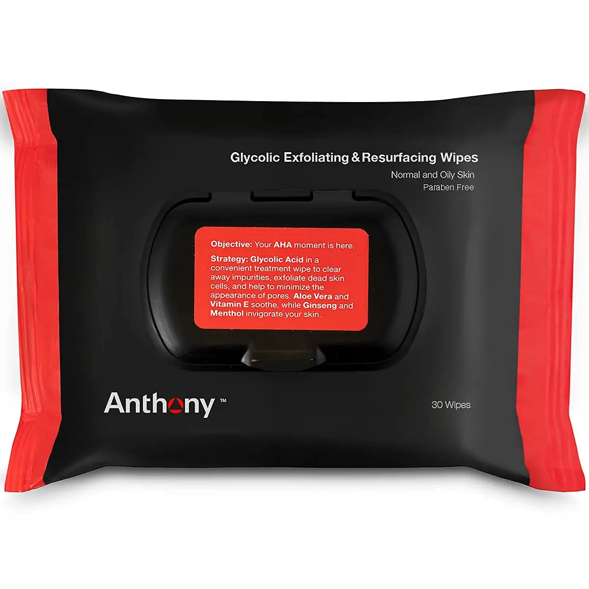 Anthony Glycolic Exfoliating & Resurfacing Wipes – Men’s Cleansing Face Cloths for Brightening & Pore Refining, 30 Sheets - view 6