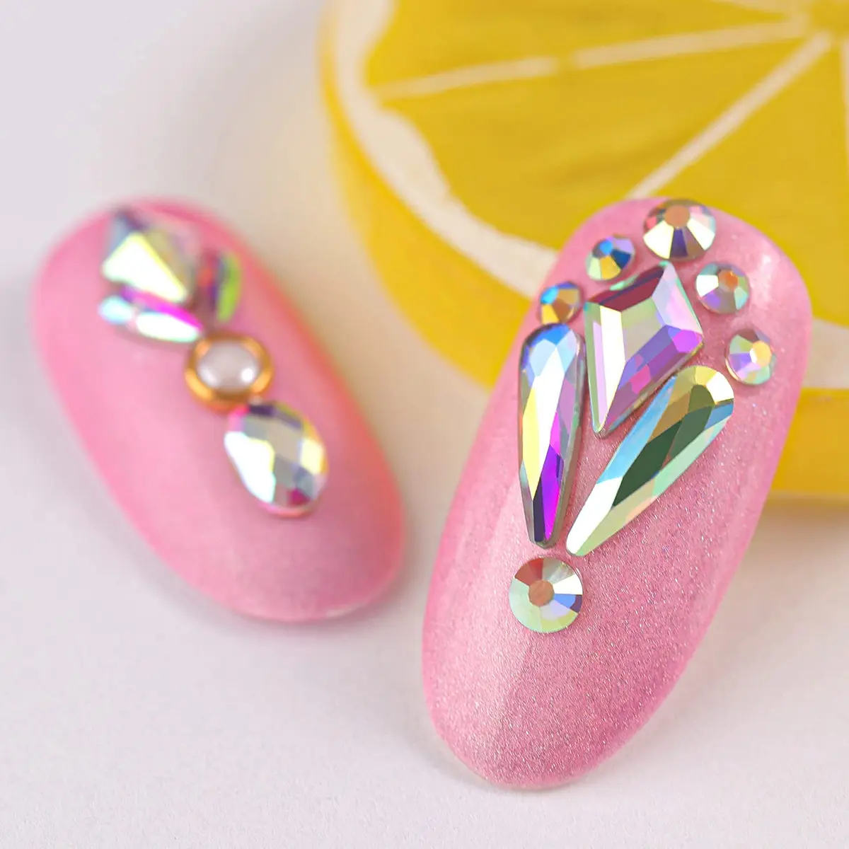 BELLEBOOST Multi Shapes 3D Glass AB Crystal Nail Art Rhinestones Kit with Pickup Pen & Tweezer | Iridescent Nail Decoration - view 8