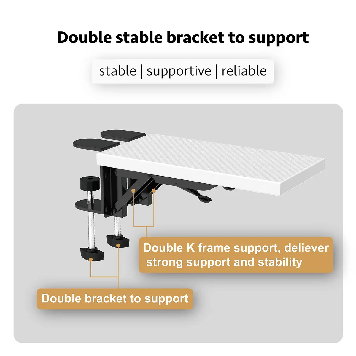 HONJIE Ergonomic Arm Support Bracket for Desks | 36cm x 15cm (14" x 6") - view 4