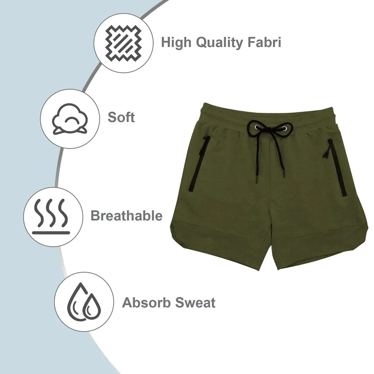 PIDOGYM Men's 5" Gym Shorts with Zipper Pockets | Breathable, Lightweight Active Shorts for Men - view 7