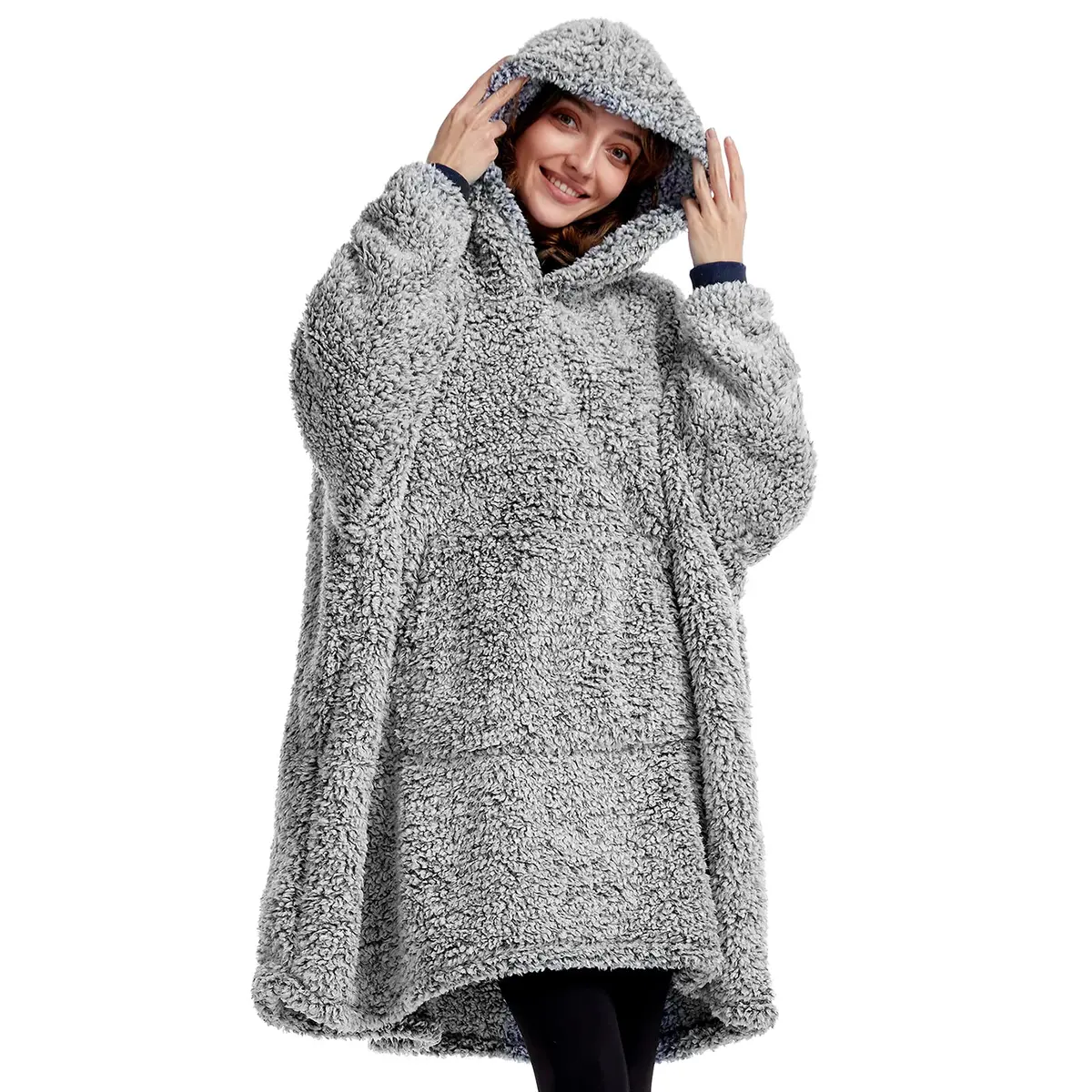 HORIMOTE HOME Oversized Sherpa Wearable Blanket Hoodie for Adults, Women, Men & Kids | Super Warm Light Weight - main product image