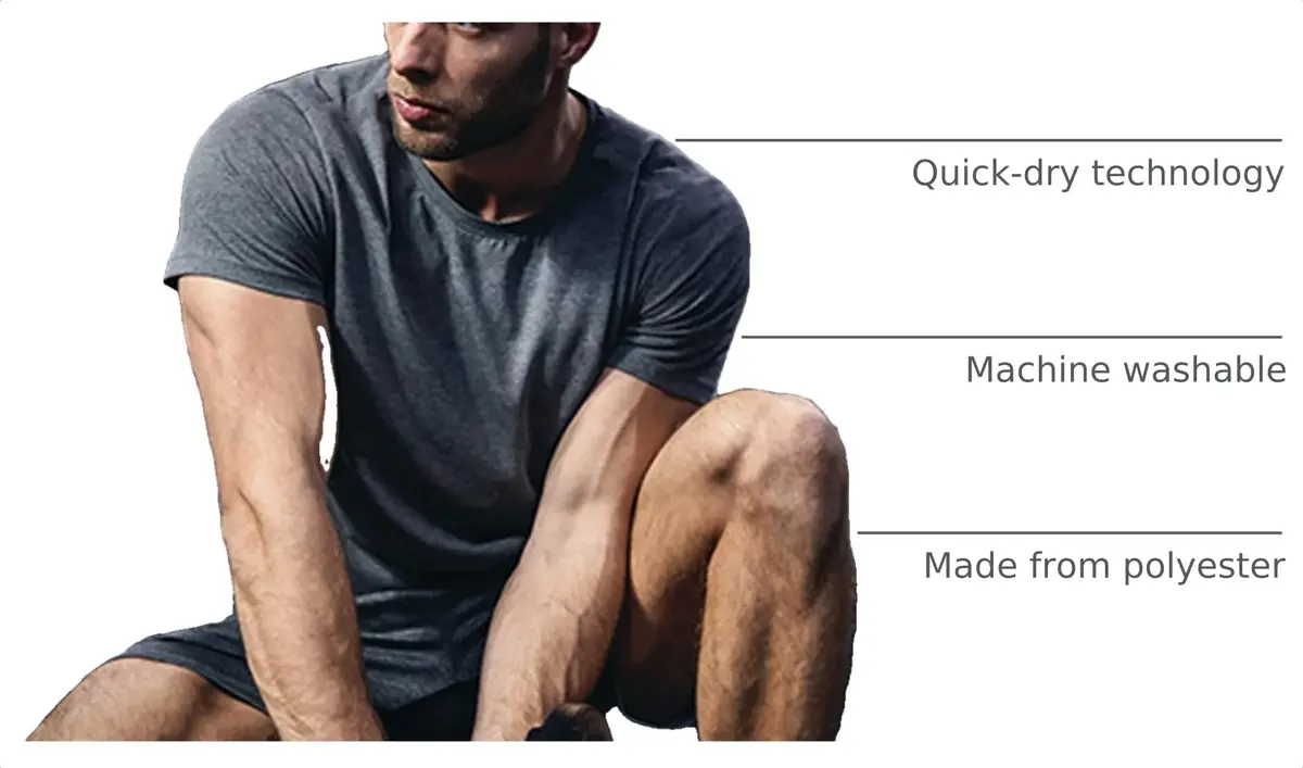 MLYENX 5 Pack Workout Shirts for Men Regular Fit | Quick Dry Moisture Wicking Active T-Shirts (Large) - view 4