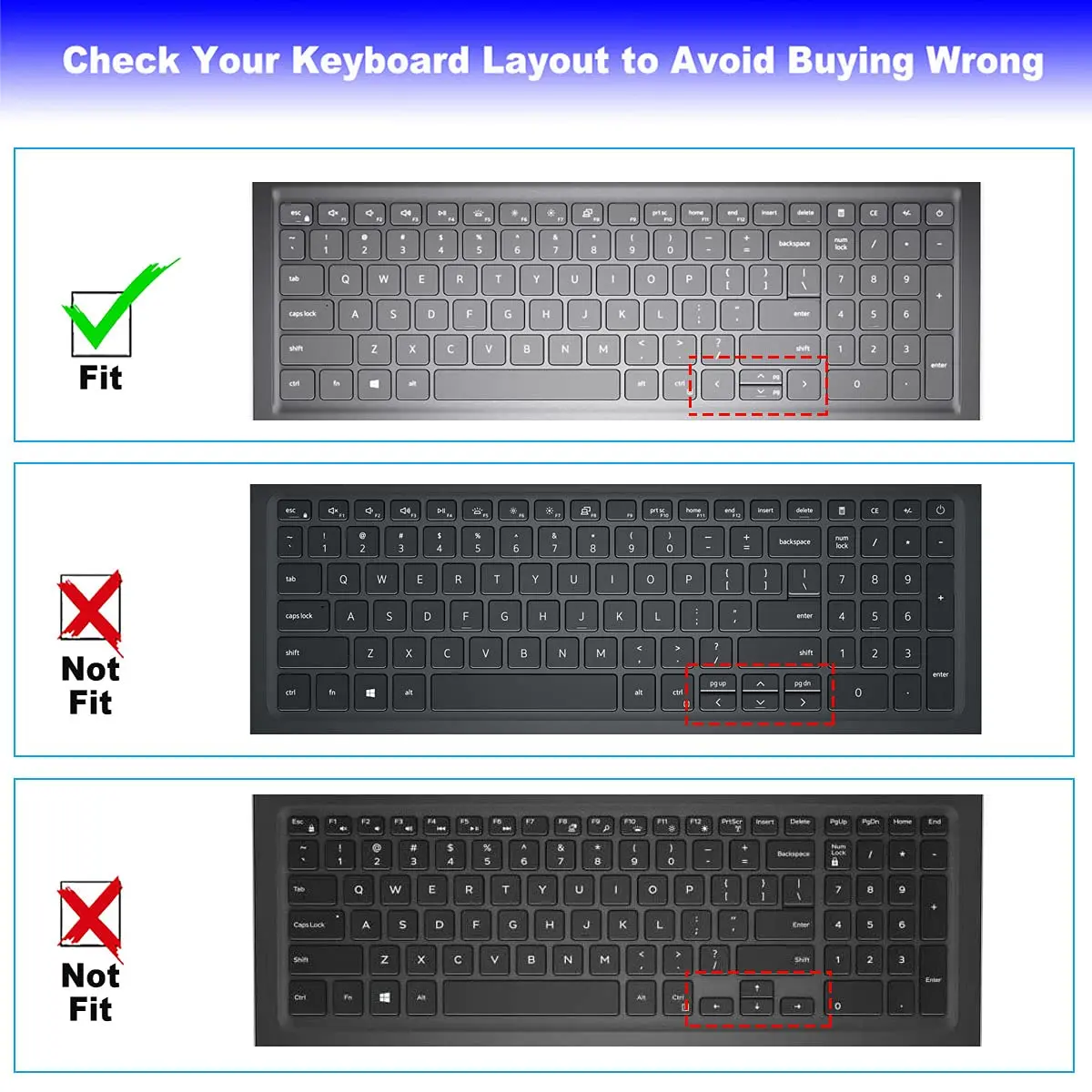MUBUY-GOL Keyboard Cover for 15.6" Dell Laptops 39.6 cm (15.6") | White Silicone - view 2