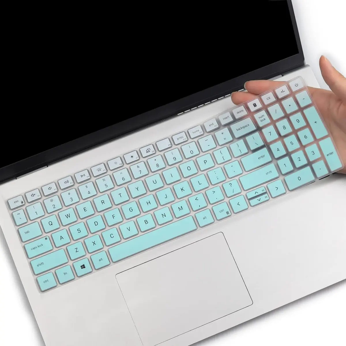 MUBUY-GOL MintGreen Keyboard Cover for Dell Inspiron 15 3510 3511 3515 3525 3530 3535 5510 5515 5518 7510 15.6" Vostro 3510 3520 3530 5510 5515 15.6" Latitude 3520 Inspiron 16 7610 16" | US Keyboard Layout - main product image