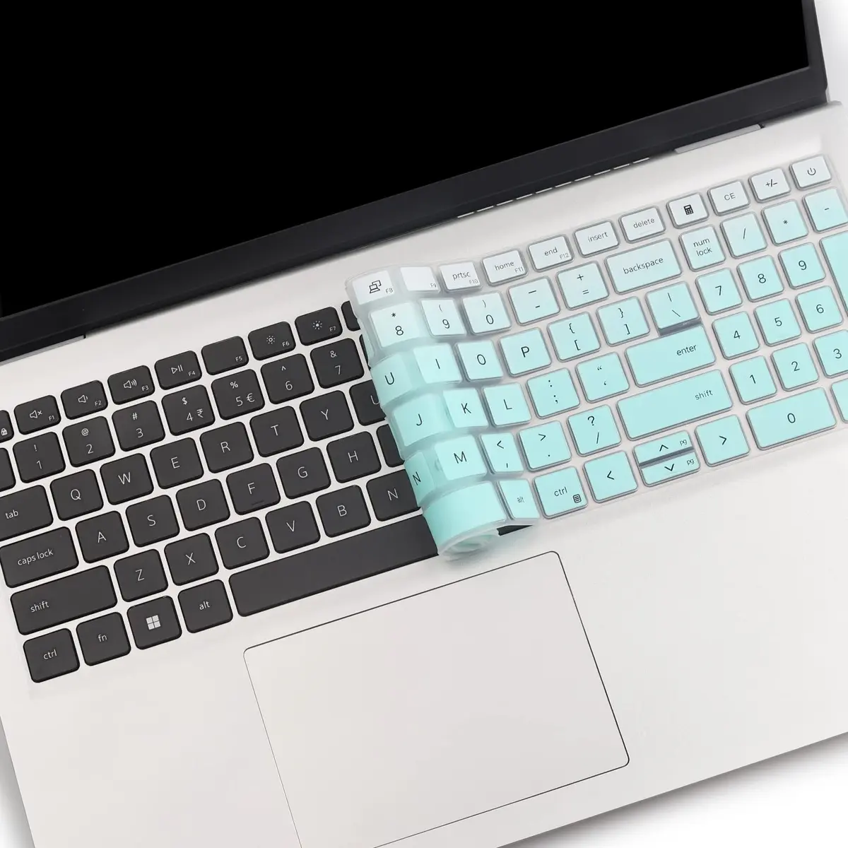 MUBUY-GOL MintGreen Keyboard Cover for Dell Inspiron 15 3510 3511 3515 3525 3530 3535 5510 5515 5518 7510 15.6" Vostro 3510 3520 3530 5510 5515 15.6" Latitude 3520 Inspiron 16 7610 16" | US Keyboard Layout - view 6