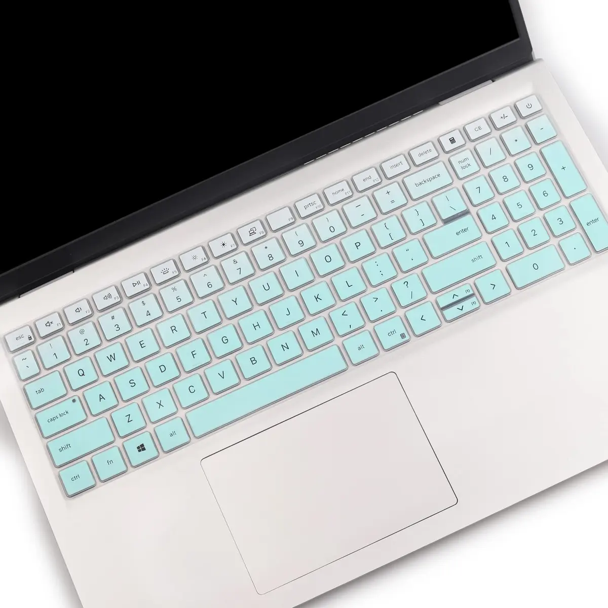 MUBUY-GOL MintGreen Keyboard Cover for Dell Inspiron 15 3510 3511 3515 3525 3530 3535 5510 5515 5518 7510 15.6" Vostro 3510 3520 3530 5510 5515 15.6" Latitude 3520 Inspiron 16 7610 16" | US Keyboard Layout - view 4