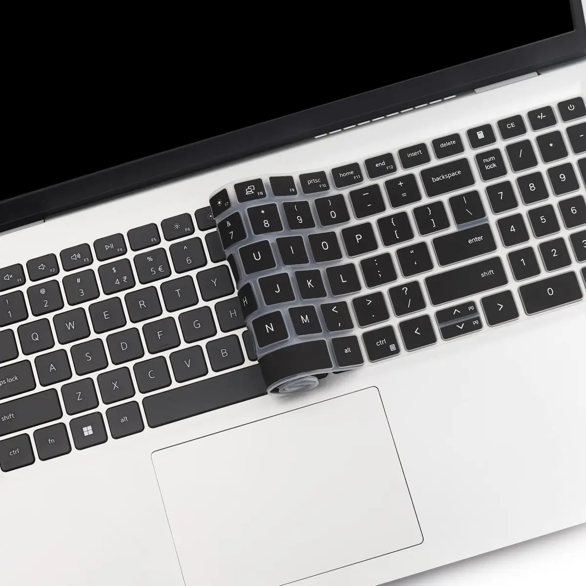 MUBUY-GOL Black Silicone Keyboard Cover for Dell Inspiron 15 3510 3511 3515 3525 3530 3535 5510 5515 5518 7510 15.6" | US Layout Spill-Proof Protector - view 6