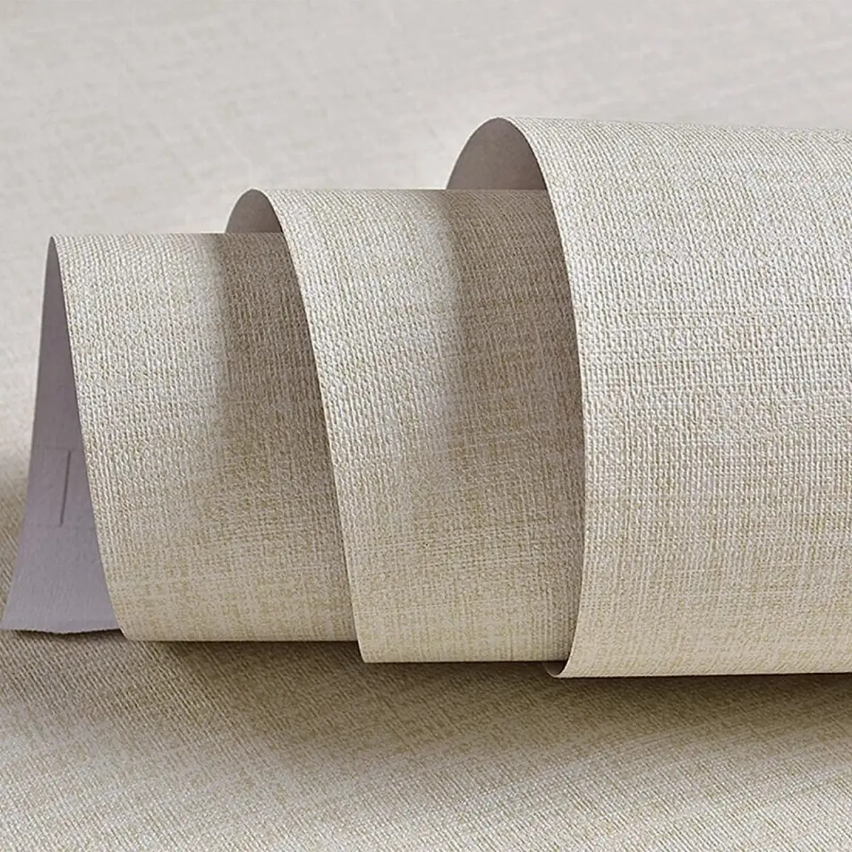 TANONE Grasscloth Peel and Stick Wallpaper 40cm (15.7 in) x 500cm (197 in) | Beige Linen Texture, Waterproof, Easy Install - main product image