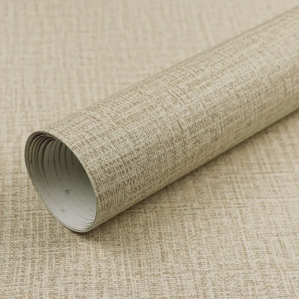 TANONE Khaki Grasscloth Peel and Stick Wallpaper 39.9 cm x 5 m (15.8 in x 197 in) | Realistic Textured Beige Wall Paper for Cabinets, Drawers, Kitchen - view 7