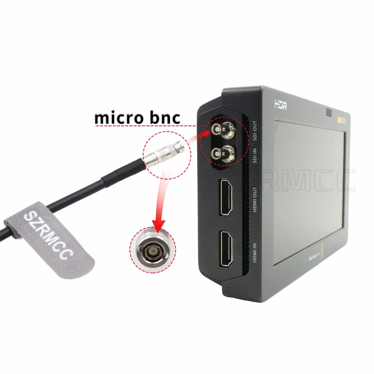 SZRMCC Micro BNC to BNC Female 12G HD SDI Coaxial Cable 3m (10ft) | High-Speed Video Transmission - view 2