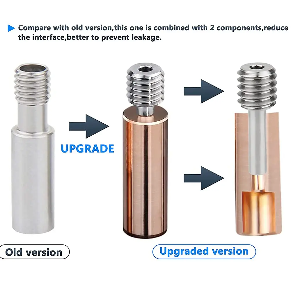 POLISI3D CR10 Bimetal Heatbreak for Ender3 3D Printers - Copper Titanium TC4 Throat Upgrade (7mm x 27.5mm) - view 6