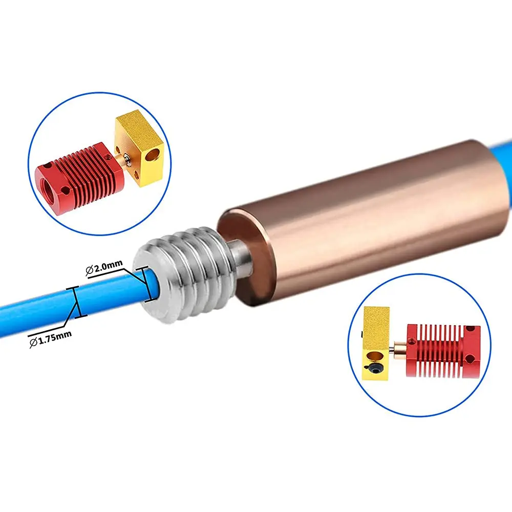 POLISI3D CR10 Bimetal Heatbreak for Ender3 3D Printers - Copper Titanium TC4 Throat Upgrade (7mm x 27.5mm) - view 4
