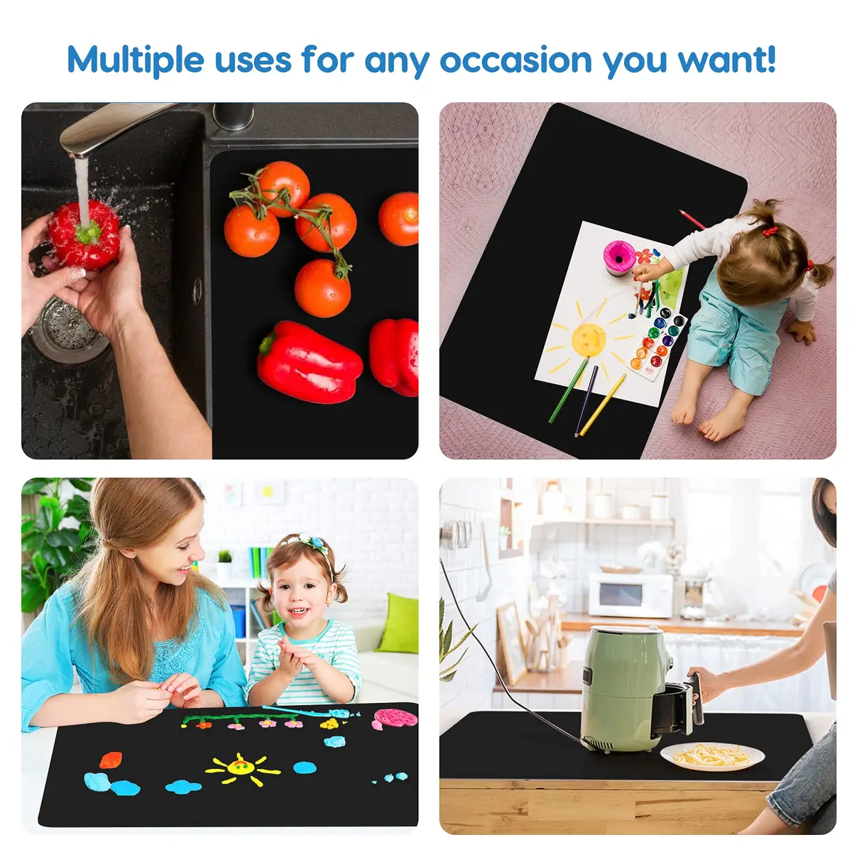 AECHY Extra Large Silicone Mat 90cm x 60cm (36"x24") | Thick Heat Resistant Countertop Protector - view 5