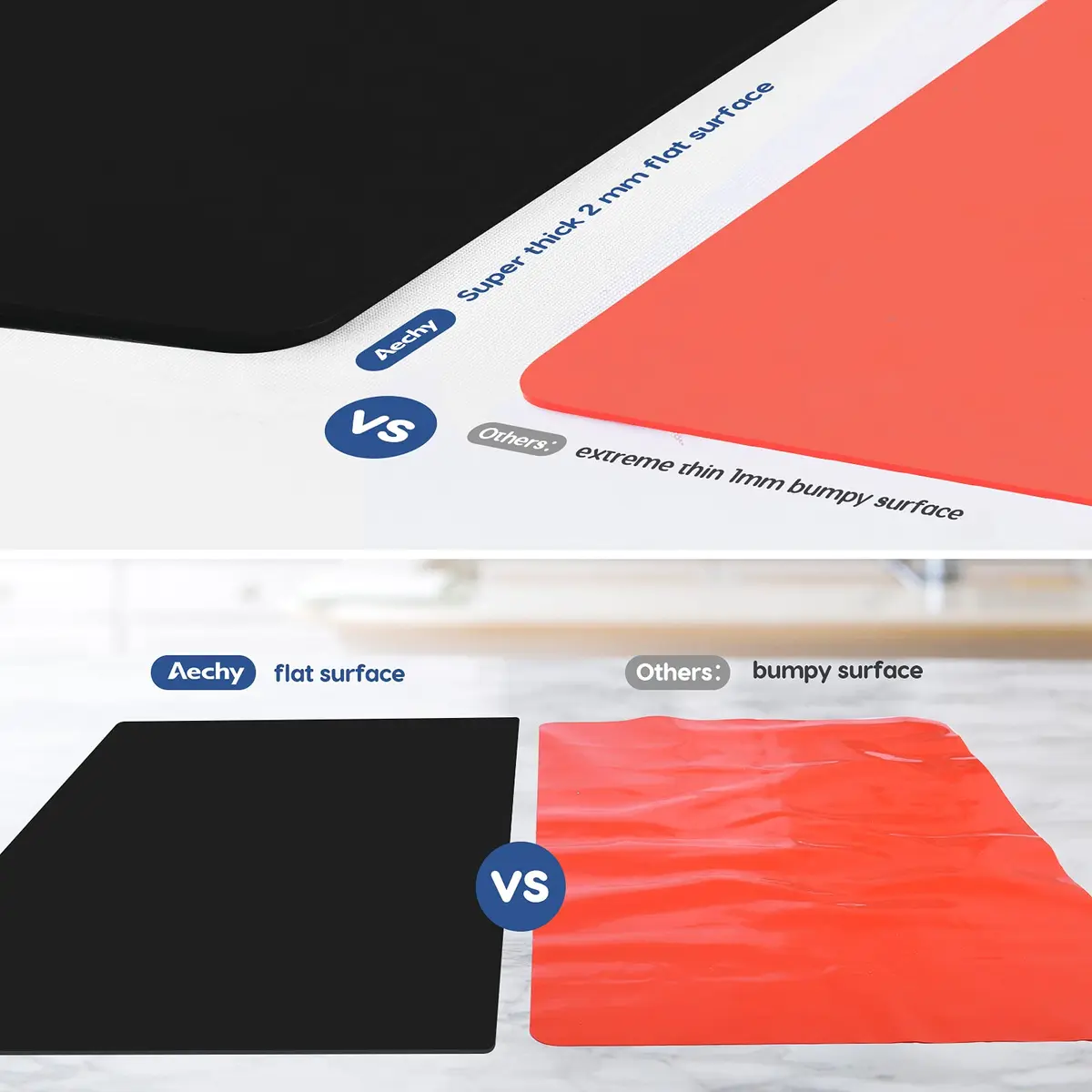 AECHY Extra Large Silicone Mat 90cm x 60cm (36"x24") | Thick Heat Resistant Countertop Protector - view 6