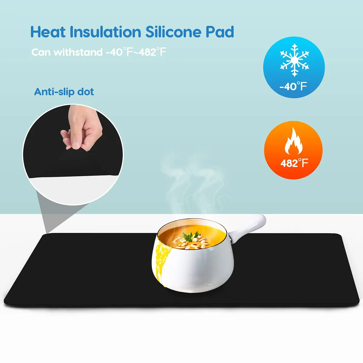 AECHY Extra Large Silicone Mat 90cm x 60cm (36"x24") | Thick Heat Resistant Countertop Protector - view 4