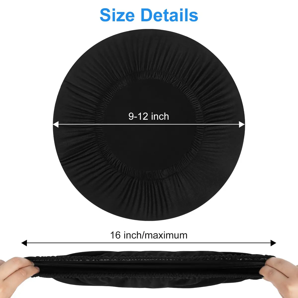 HFATMOS Black Round Stool Covers 2 Pcs | Fits 9-12 inch Diameter Stools - view 5