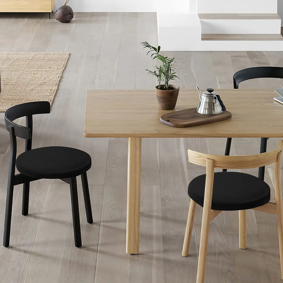 HFATMOS Black Round Stool Covers 2 Pcs | Fits 9-12 inch Diameter Stools - view 4