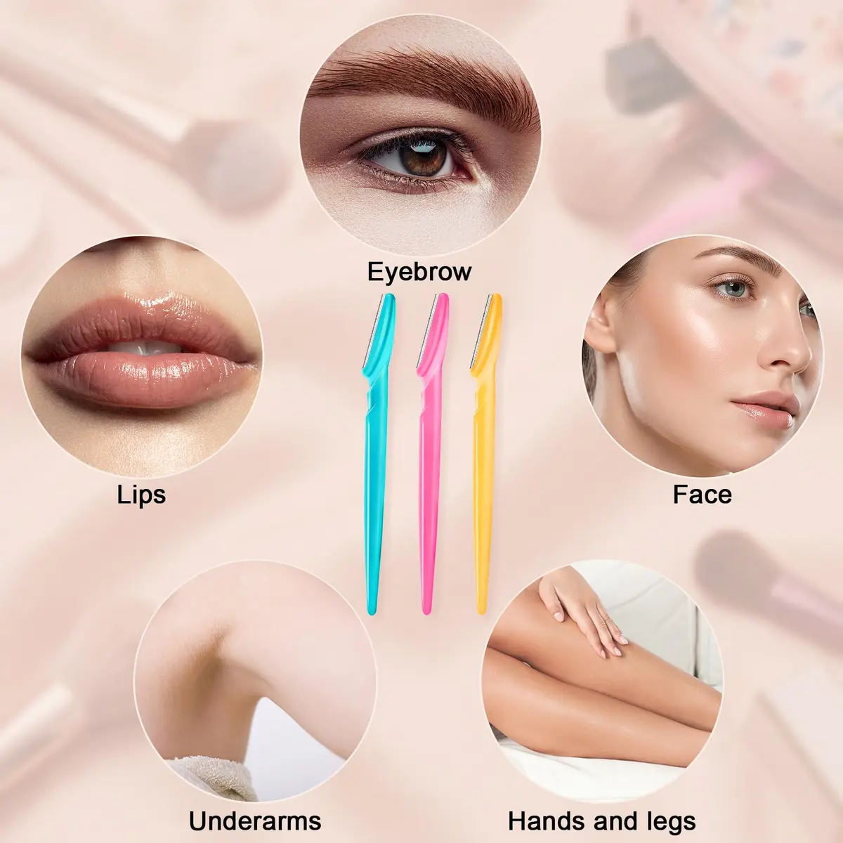 HFATMOS Eyebrow Razor, Face Razors for Women Men 12 Pack | Precise & Portable Facial Hair Removal Tool - view 3