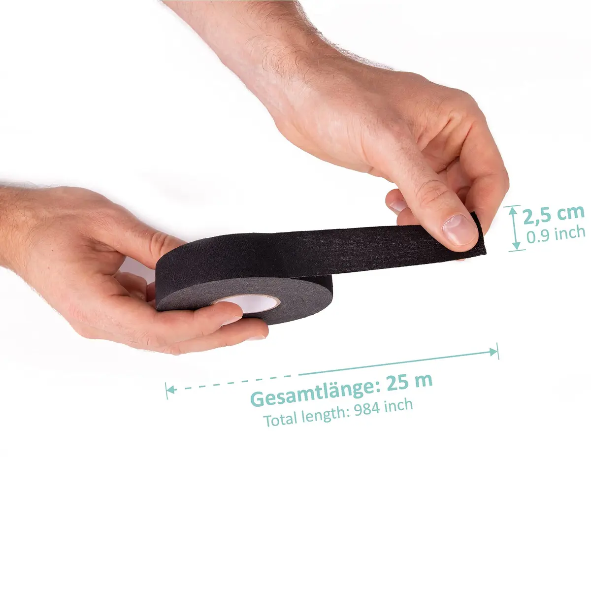 PULLUP & DIP Black Grip Tape 2500cm x 2.5cm | Durable, Non-Slip Poly-Cotton for Sports Equipment - view 6