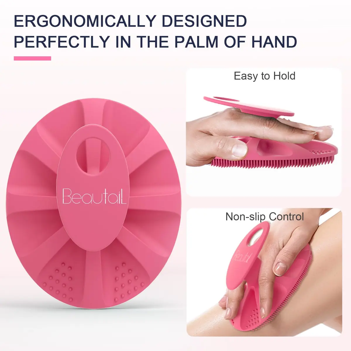 BEAUTAIL Silicone Body Scrubber Gentle Exfoliating Brush for Sensitive Skin | Hygienic & Durable - view 5