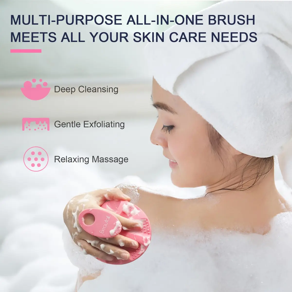 BEAUTAIL Silicone Body Scrubber Gentle Exfoliating Brush for Sensitive Skin | Hygienic & Durable - view 8