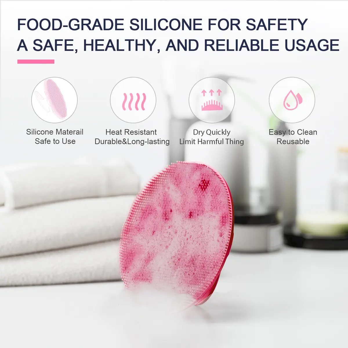 BEAUTAIL Silicone Body Scrubber Gentle Exfoliating Brush for Sensitive Skin | Hygienic & Durable - view 3