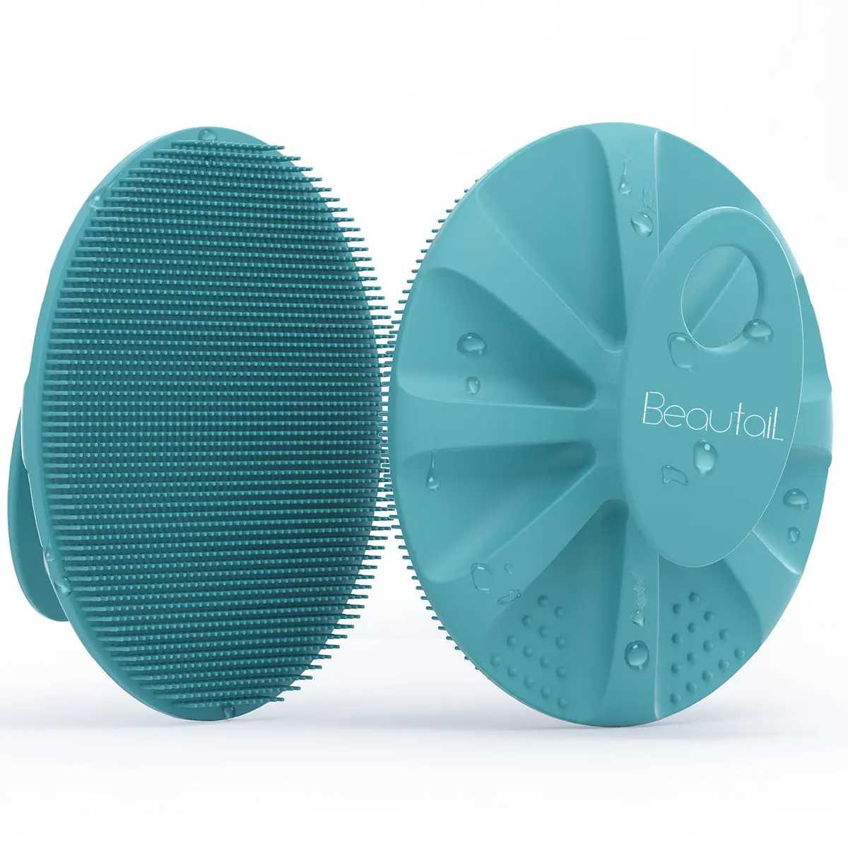 BEAUTAIL Silicone Body Scrubber Gentle Exfoliating Brush for Sensitive Skin Cyan | Hygienic Silicone Loofah for Body, Face & Scalp - main product image