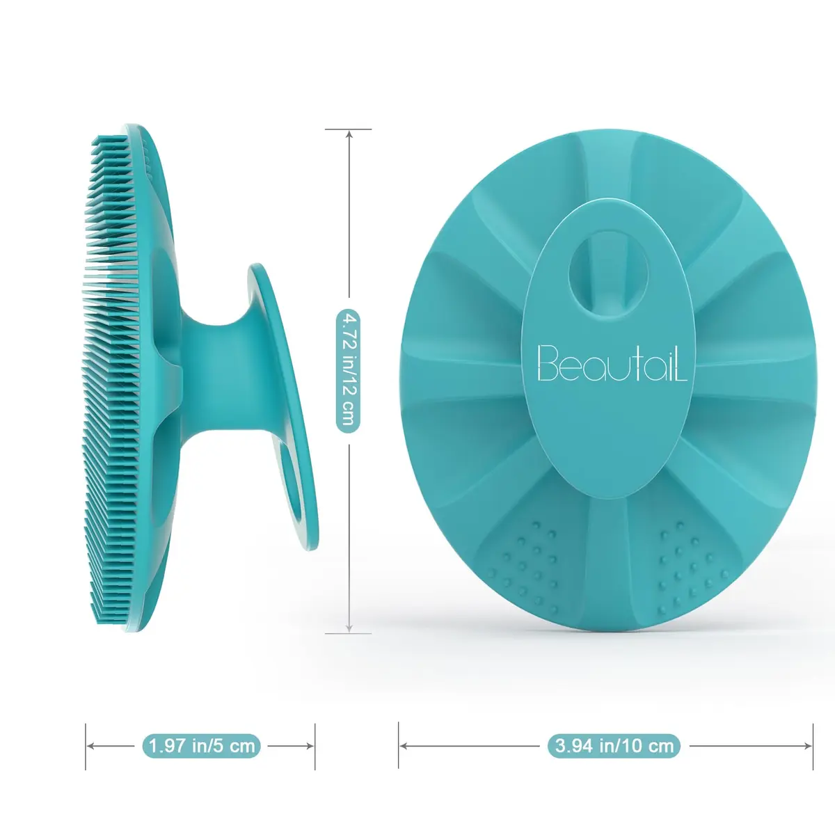 BEAUTAIL Silicone Body Scrubber Gentle Exfoliating Brush for Sensitive Skin Cyan | Hygienic Silicone Loofah for Body, Face & Scalp - view 7