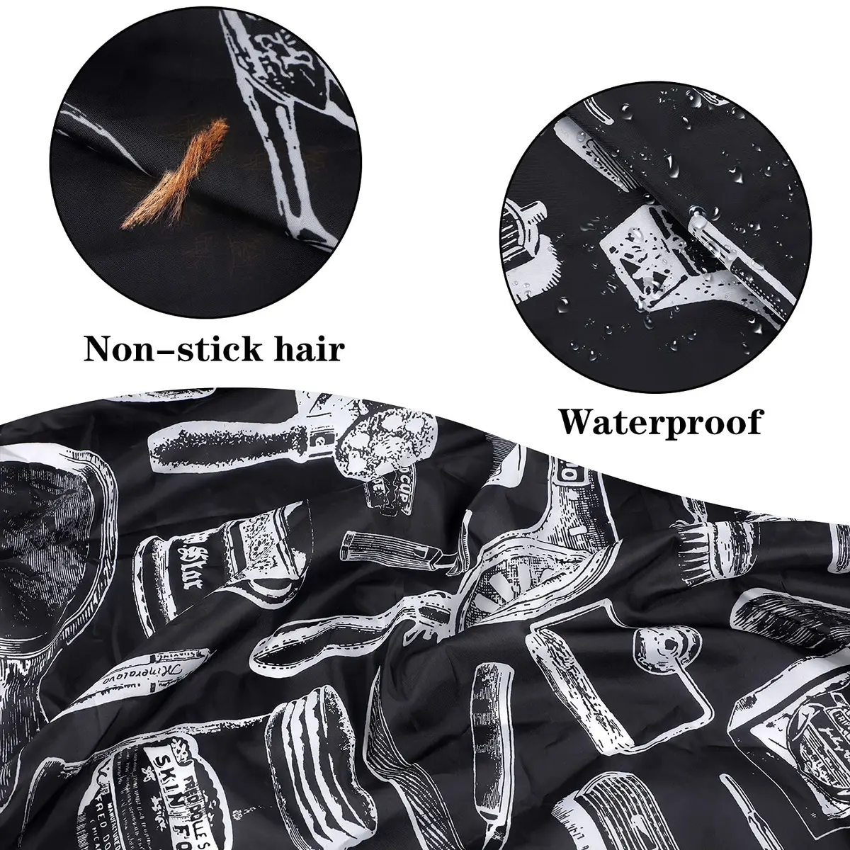 FEBSNOW 3 Pcs Professional Barber Cape for Adults, Hairdressing Salon Cape 140cm (56in) x 117cm (46.8in) | Waterproof Polyester Fabric - view 4