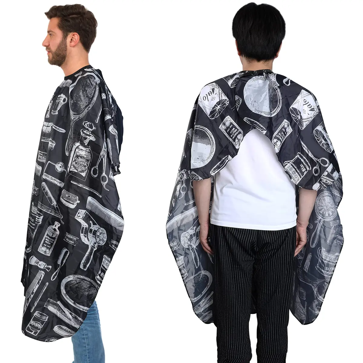 FEBSNOW 3 Pcs Professional Barber Cape for Adults, Hairdressing Salon Cape 140cm (56in) x 117cm (46.8in) | Waterproof Polyester Fabric - view 3