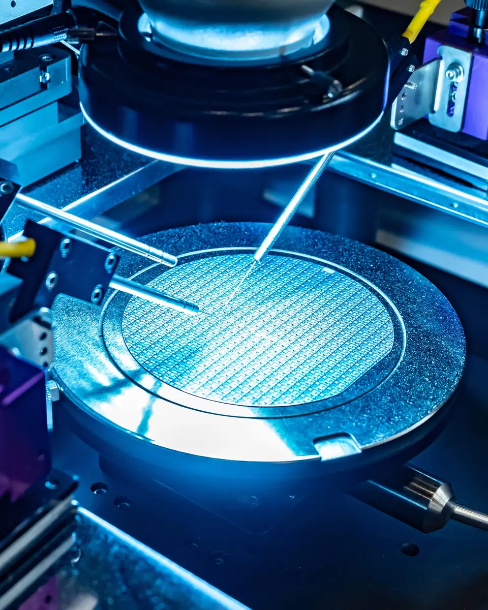 Moderock Integrated Circuit Real Chip 5 in Silicon Wafer | Uncut IC, Diffraction Pattern, Fragile Silicon - view 5