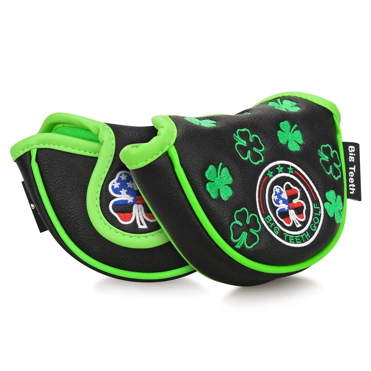 BIG TEETH Black Clover Half Mallet Putter Cover 5" x 3.1" x 1.2" | Magnetic Closure Golf Club Head Protector - view 10