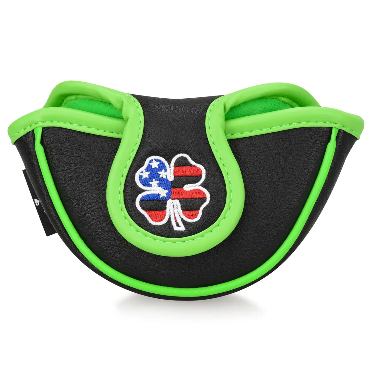 BIG TEETH Black Clover Half Mallet Putter Cover 5" x 3.1" x 1.2" | Magnetic Closure Golf Club Head Protector - view 2