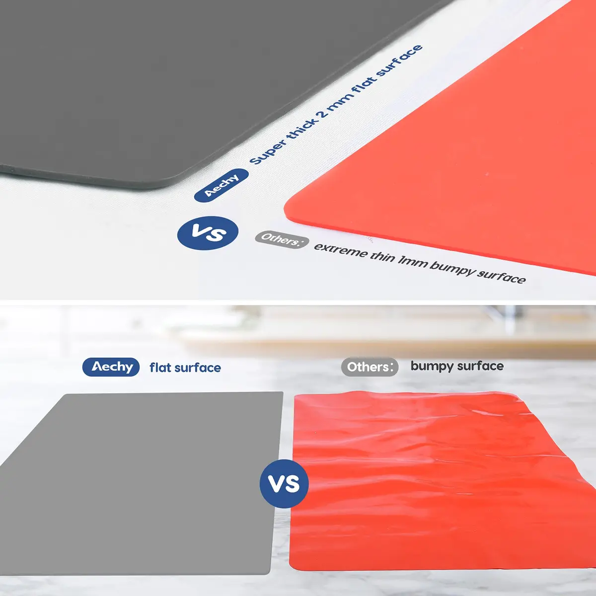 AECHY Extra Large Silicone Mat 35.3"x23.5"x0.08" | Largest Heat-Resistant Kitchen Counter Mat - view 6