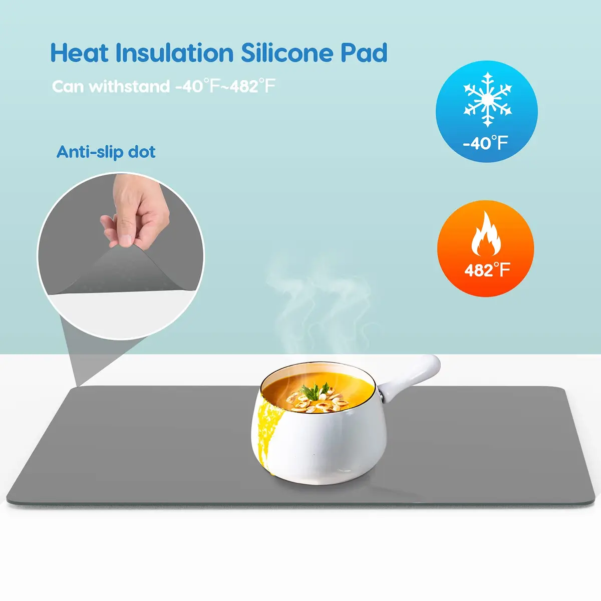 AECHY Extra Large Silicone Mat 35.3"x23.5"x0.08" | Largest Heat-Resistant Kitchen Counter Mat - view 4