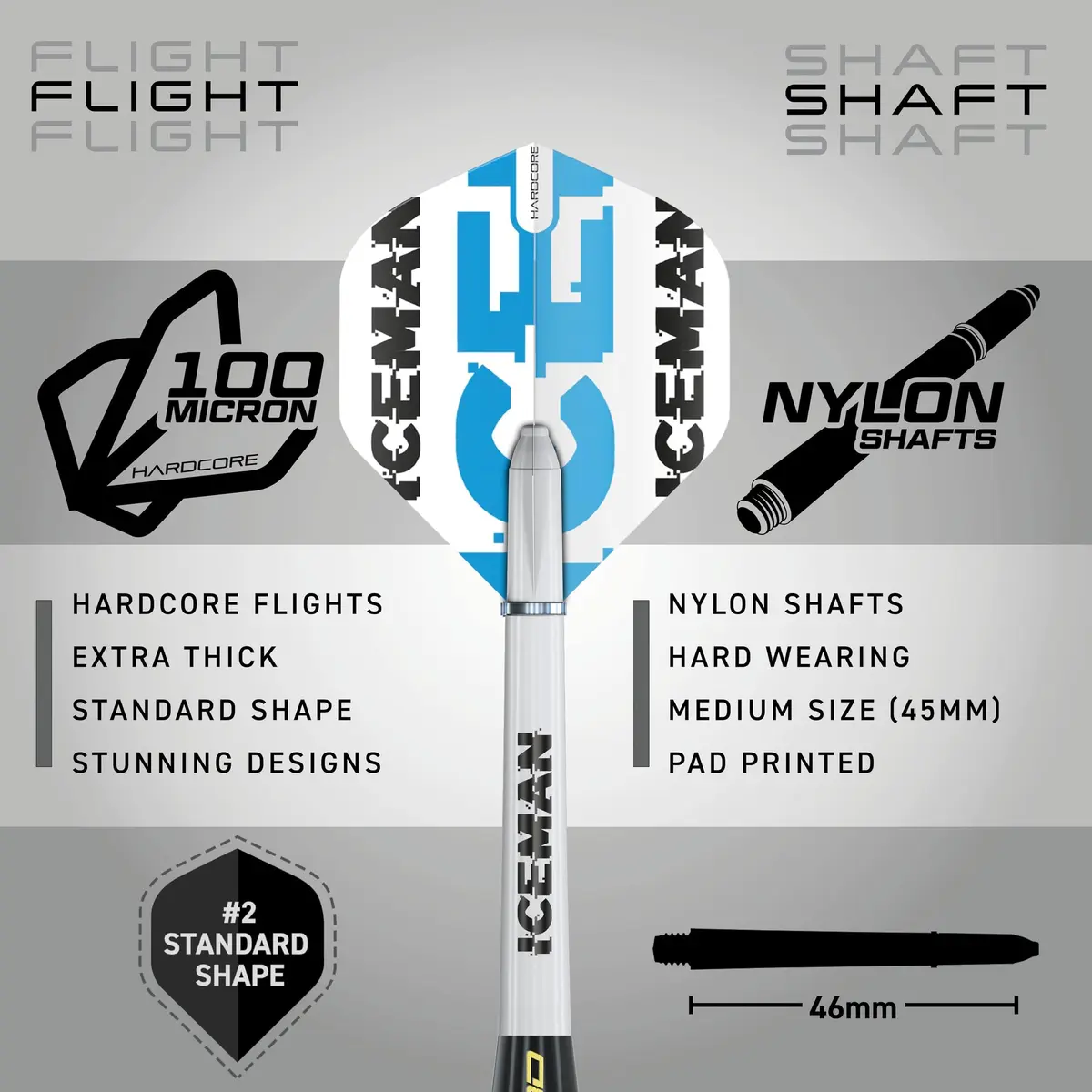 RED DRAGON Gerwyn Price Iceman 22g Brass Steel Tip Darts Set with Case | 50-Piece Complete Kit for Home, League & Pub Play - view 3
