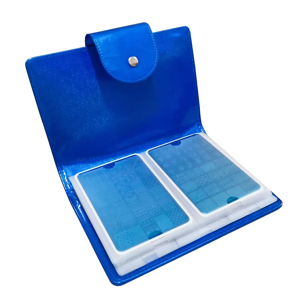 FingerAngel Nail Art Stamper Plate Collection 50 Slots | Large Size 6x12cm & 9.5x14.5cm | Dark Blue - view 3