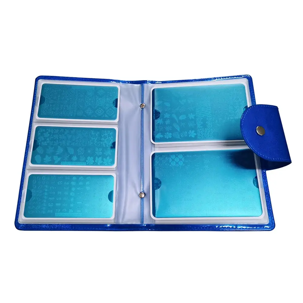 FingerAngel Nail Art Stamper Plate Collection 50 Slots | Large Size 6x12cm & 9.5x14.5cm | Dark Blue - view 4