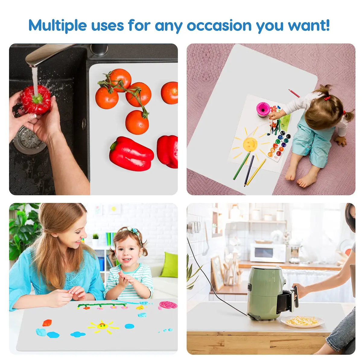 AECHY Extra Large Silicone Mat 90cm x 60cm (36"x24") | Thick Heat Resistant Countertop Protector for Baking & Crafts - view 5