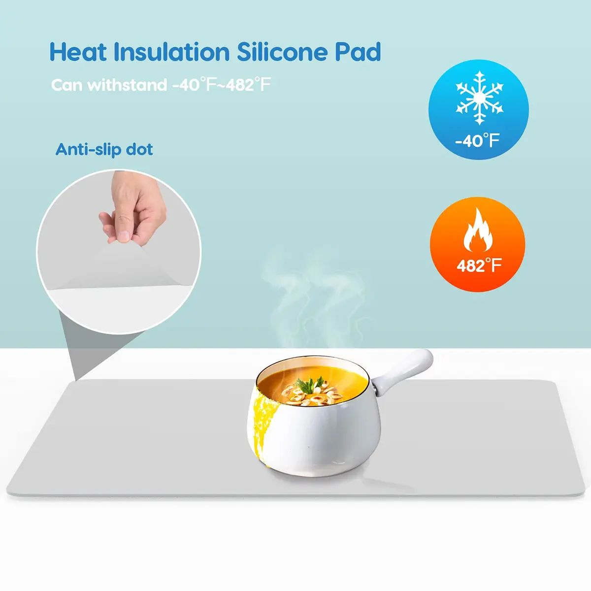AECHY Extra Large Silicone Mat 90cm x 60cm (36"x24") | Thick Heat Resistant Countertop Protector for Baking & Crafts - view 4