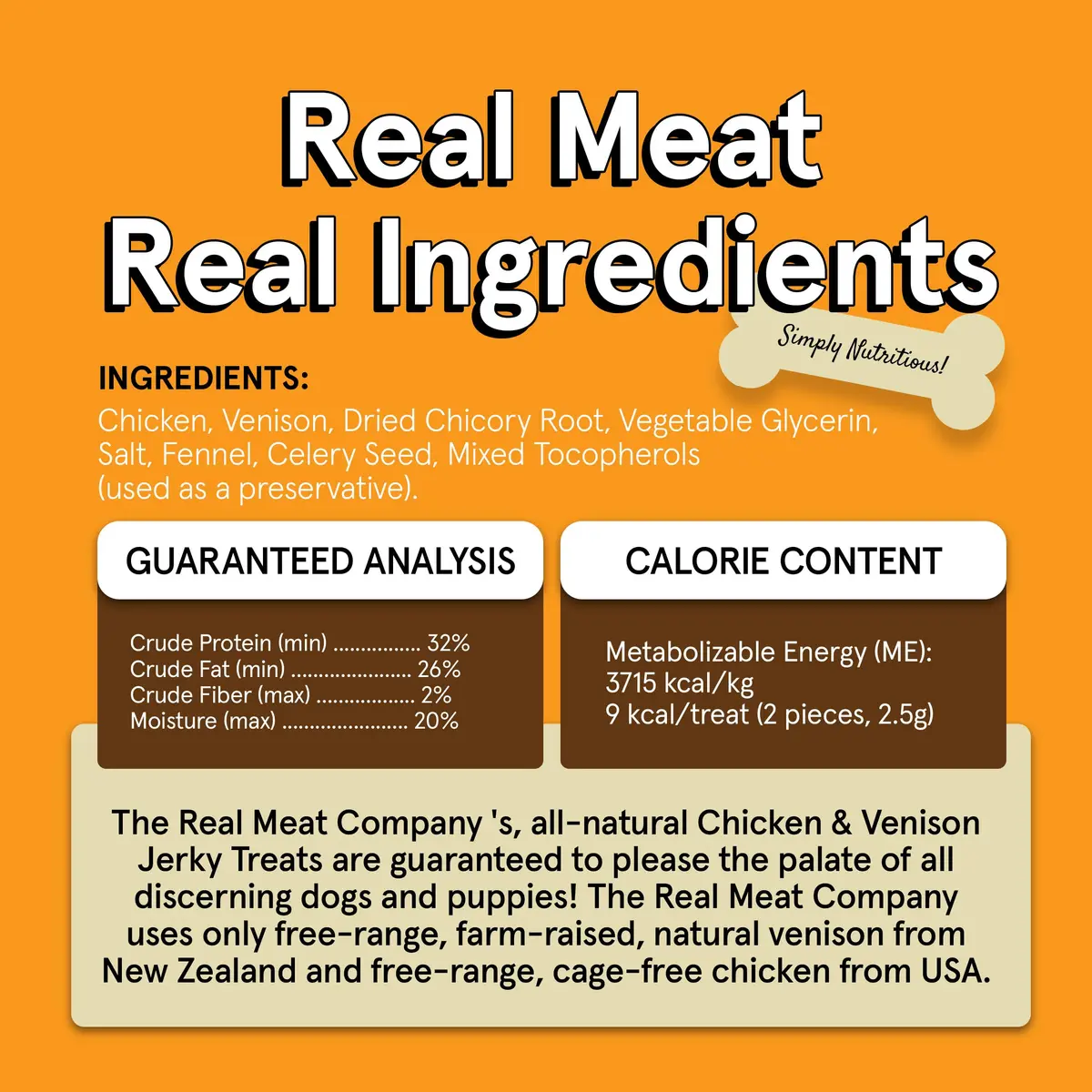 TRMC Real Meat Dog Treats 12oz | Grain-Free, High-Protein Venison & Chicken Jerky for Dogs - view 8