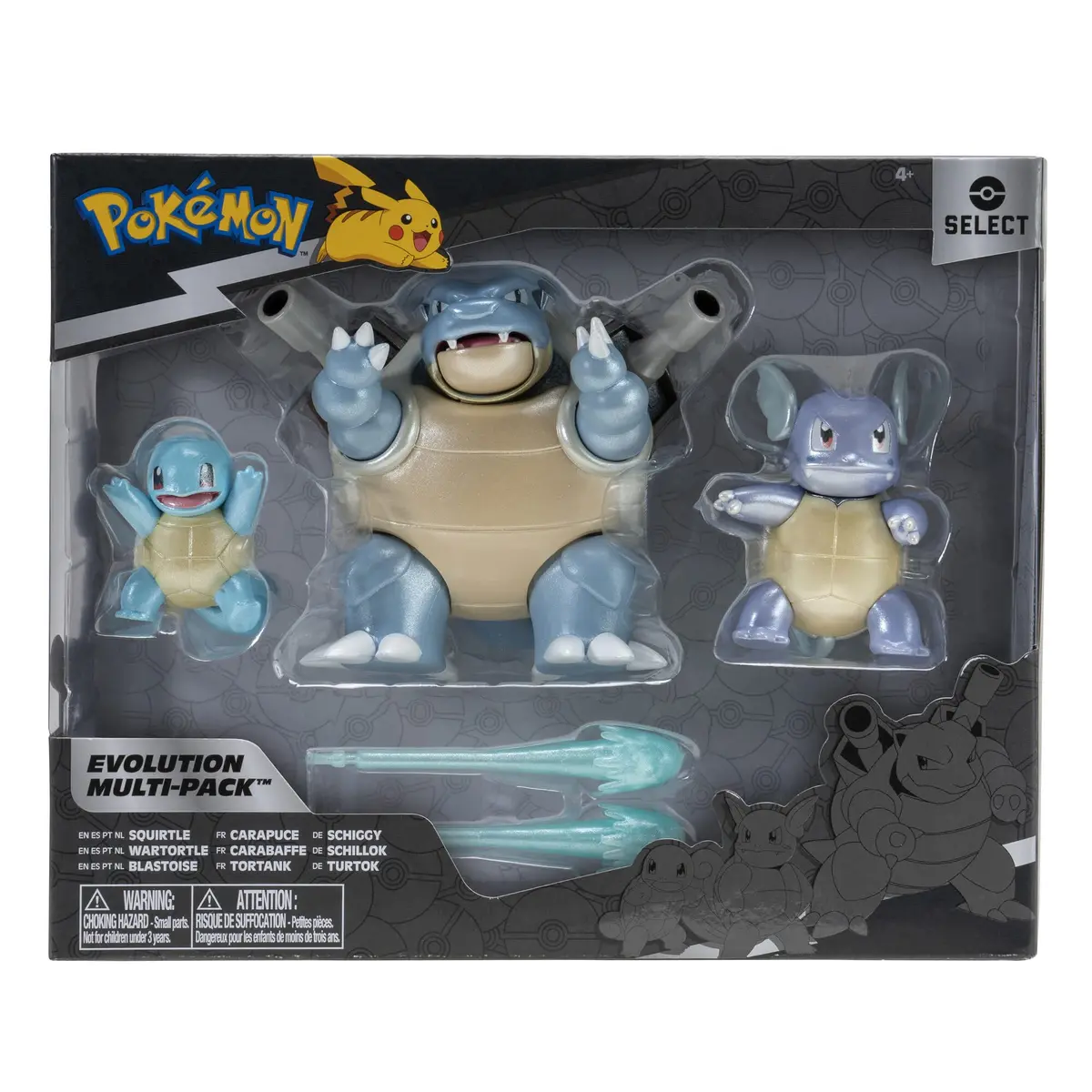 Jazwares Pokémon Select Evolution 3 Pack | 2-Inch Squirtle, 3-Inch Wartortle & 4.5-Inch Blastoise Figures for Kids - view 2