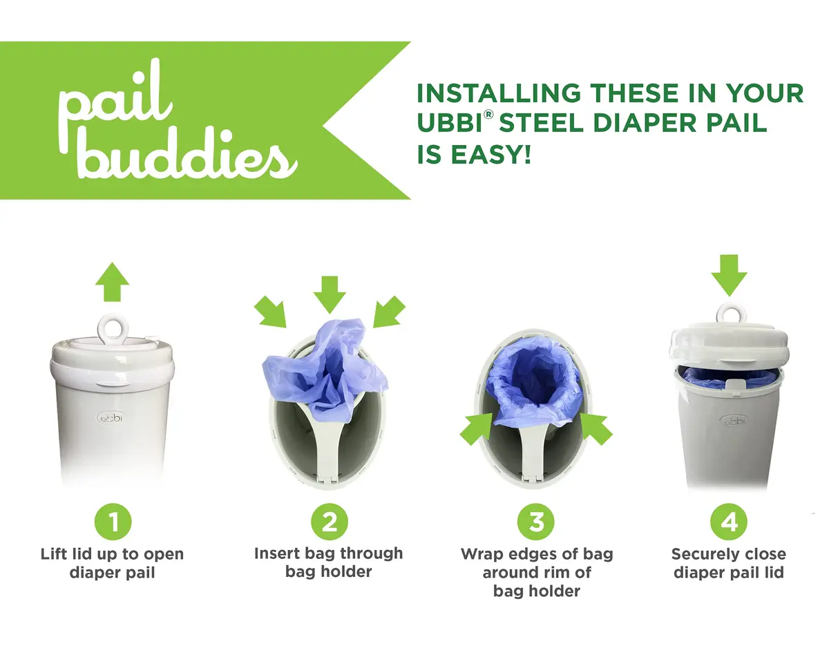 Pail Buddies Diaper Pail Refill Bags 75 Count | Odor Control, Tear-Resistant, 13-Gallon Capacity - view 5