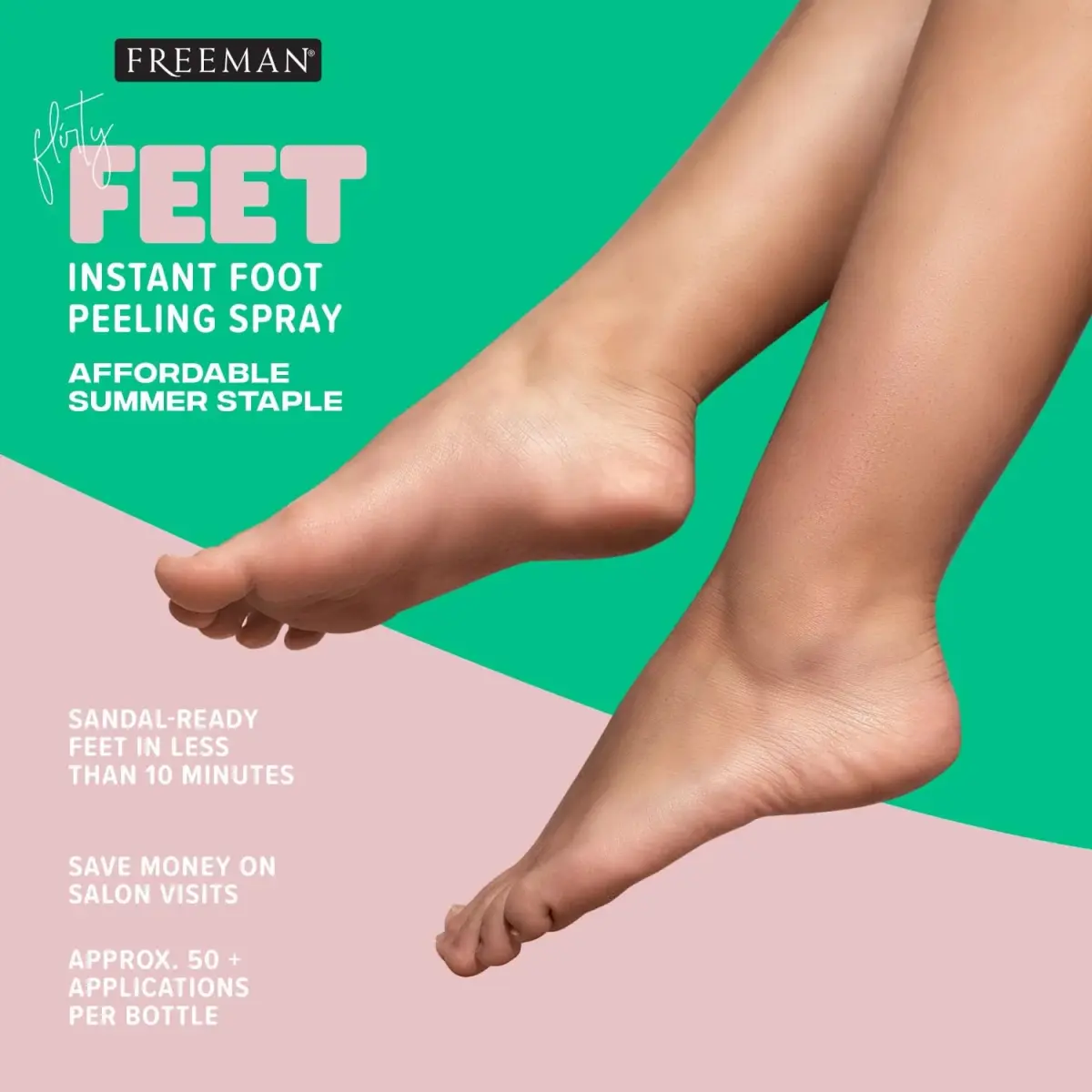 Freeman Flirty Feet Coconut & Aloe Foot Peeling Spray 118ml (4 fl.oz.) | Exfoliates Dead Skin for Soft, Smooth Feet - view 5