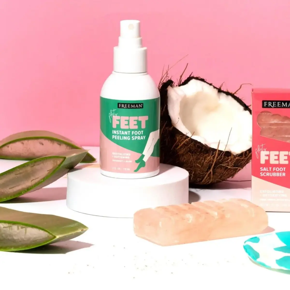 Freeman Flirty Feet Coconut & Aloe Foot Peeling Spray 118ml (4 fl.oz.) | Exfoliates Dead Skin for Soft, Smooth Feet - view 6