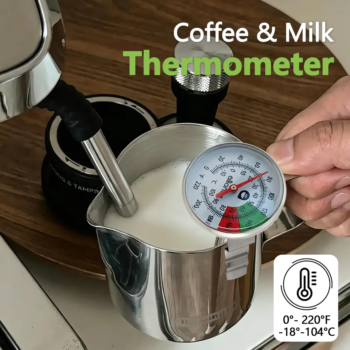 ALLIANCE BREW GEAR Milk Frothing Thermometer with Clip,White,0-220°F | Accurate, Recalibratable for Latte & Cappuccino - view 5